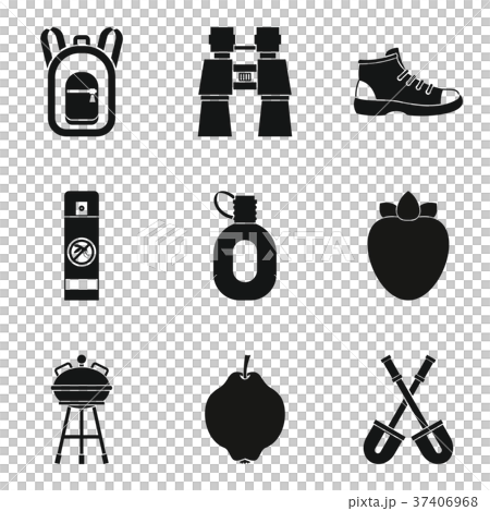 Trekking icons set, simple style 37406968