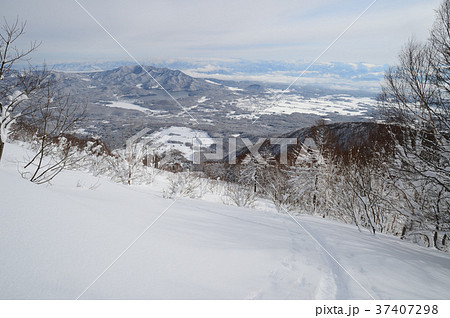 長野県 信濃町 冬の写真素材