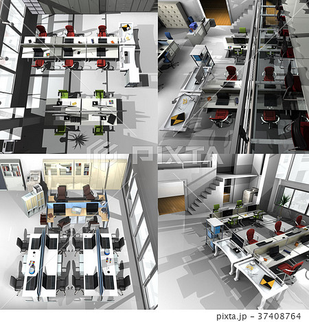 オフィス 分割レイアウト のイラスト素材