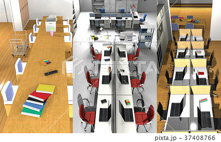 オフィス 分割レイアウト のイラスト素材