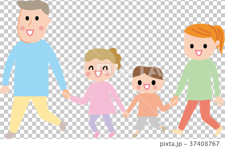Family outing hand in hand illustration Family outing hand in hand illustration 37408767
