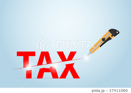 cutter knife cutting tax word, taxation concept cutter knife cutting tax word, taxation concept 37411060