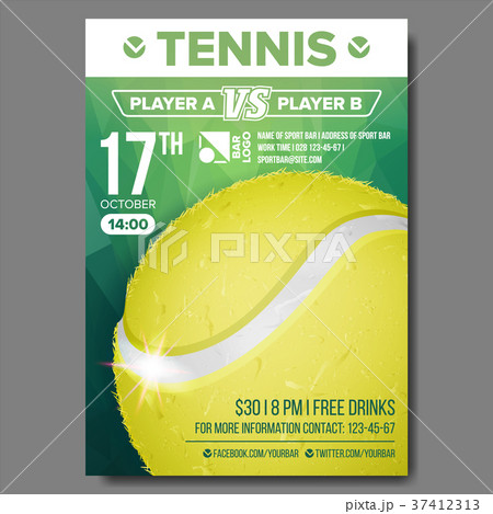 Tennis Poster Vector. Sport Event Announcement 37412313