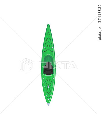 Plastic green kayak isolated icon 37413389