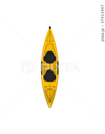 Plastic yellow travel kayak isolated icon 37413407