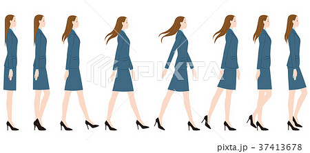 スーツの歩く女性 スーツの歩く女性 37413678