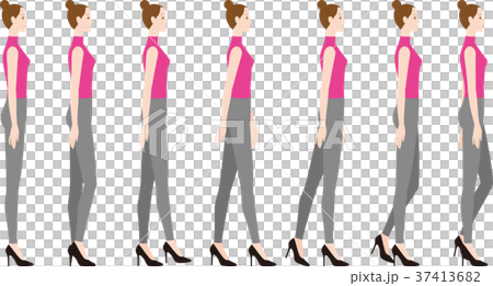 Woman wearing high heels How to walk slowly 37413682