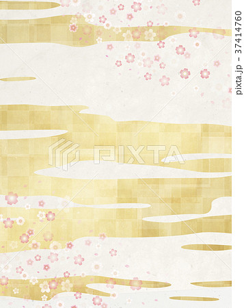 和モダン 桜吹雪のイラスト素材