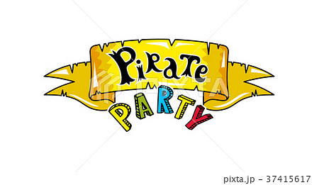 Pirate party signboard vector icon 37415617