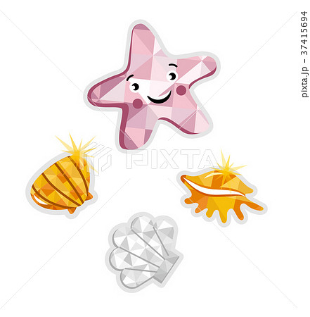 Starfish and shell isolated vector icon Starfish and shell isolated vector icon 37415694