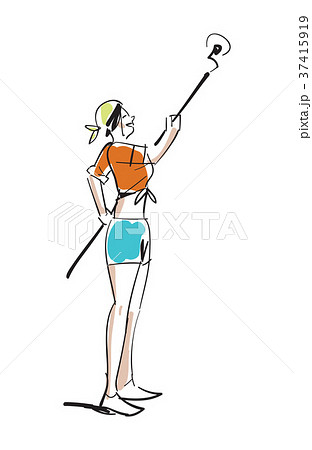 Young girl painting wall vector icon Young girl painting wall vector icon 37415919