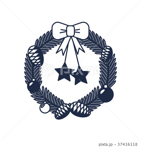 Christmas wreath isolated vector icon 37416118
