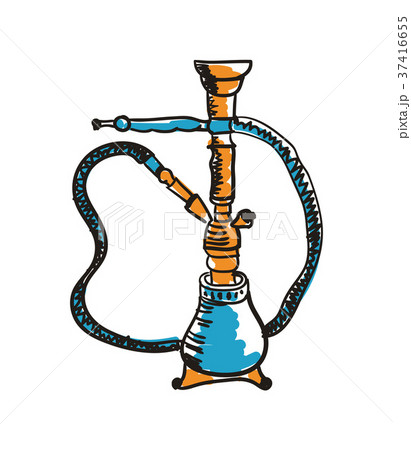 Ancient hookah hand drawn icon Ancient hookah hand drawn icon 37416655