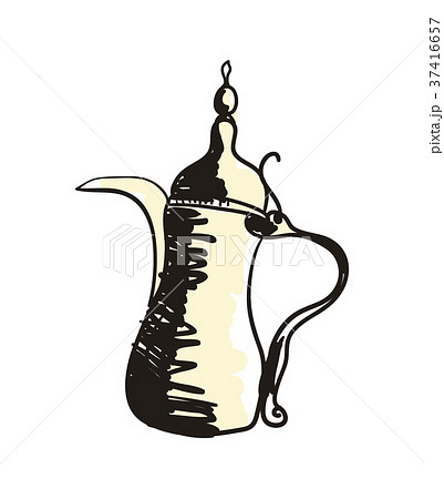 Eastern coffee pot hand drawn icon Eastern coffee pot hand drawn icon 37416657