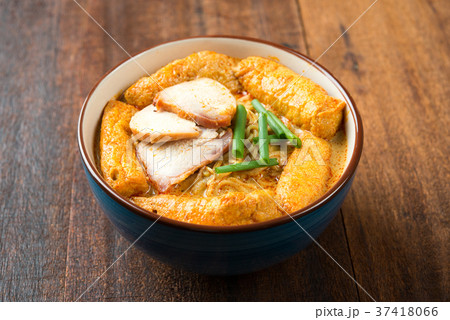 Hot Curry Laksa Noodles Asian food Hot Curry Laksa Noodles Asian food 37418066