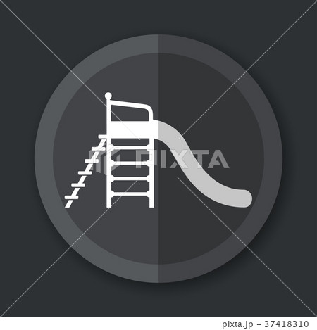 slide gray icon flat concept 37418310