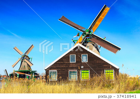 Windmill in Zaanse Schans, Netherlands Windmill in Zaanse Schans, Netherlands 37418941