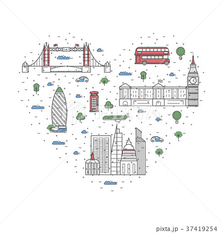 I love London poster in linear style 37419254