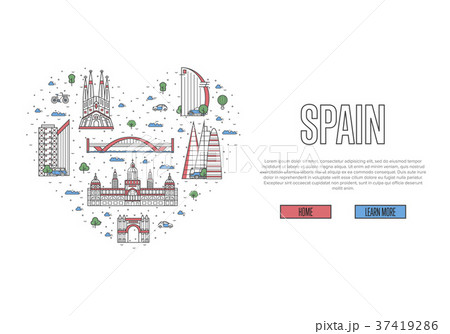 I love Spain poster in linear style 37419286