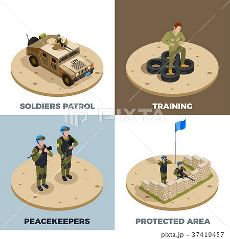 Military Service 4 Isometric Icons  37419457