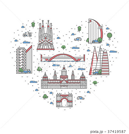 I love Spain poster in linear style 37419587