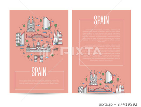 Spain traveling advertising in linear style Spain traveling advertising in linear style 37419592