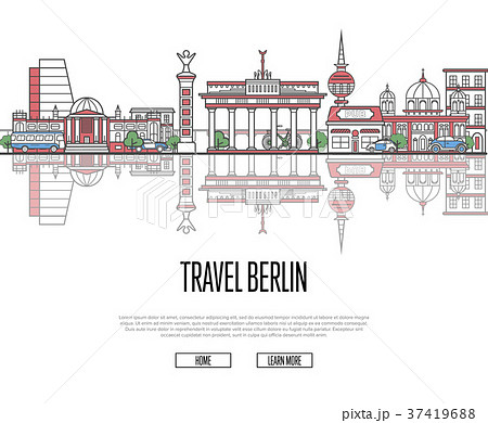 Travel tour to Berlin poster in linear style 37419688