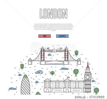 London travel tour poster in linear style 37419900