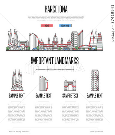 Barcelona travel infographics in linear style 37419941