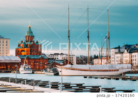 Helsinki, Finland. Evening View Of Uspenski Helsinki, Finland. Evening View Of Uspenski 37420160