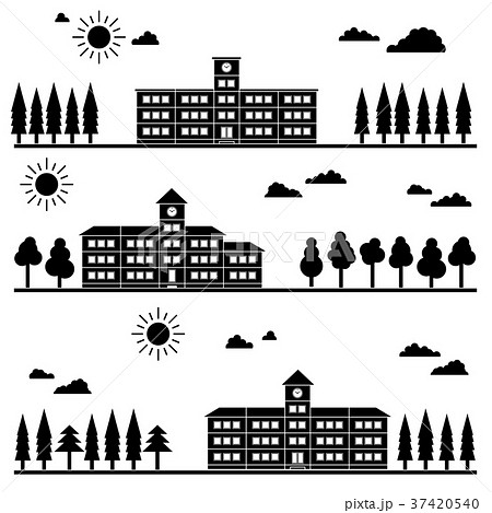 街並み 004 学校のイラスト素材