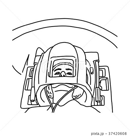 Close up of patient head in MRI scanner vector Close up of patient head in MRI scanner vector 37420608