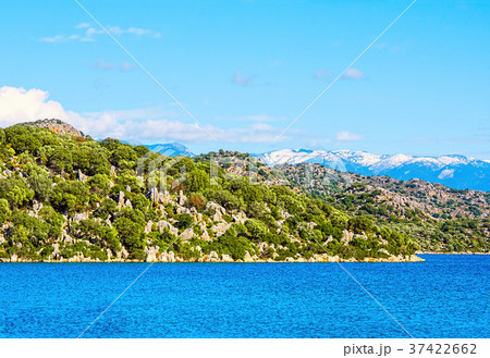 Landscape with Mediterranean Sea and mountains Landscape with Mediterranean Sea and mountains 37422662