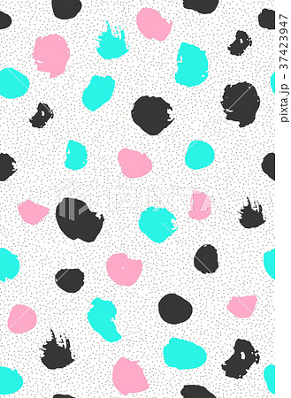 Seamless pattern with ink brush circles. Seamless pattern with ink brush circles. 37423947
