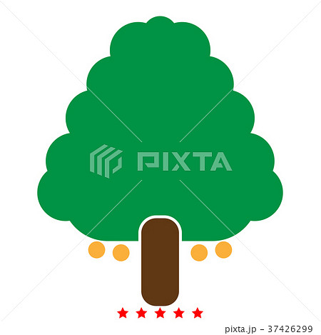 Fruit tree icon Illustration color fill style 37426299