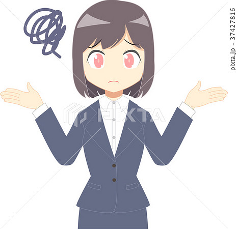 スーツの女性　困惑　上半身 37427816