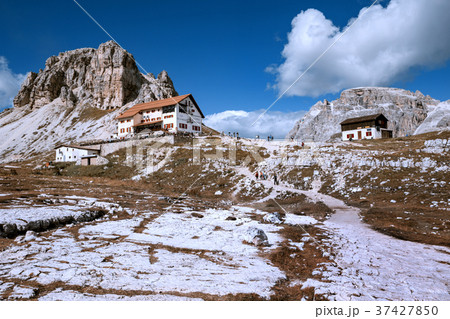 rifugio high at the Dolomites mountains rifugio high at the Dolomites mountains 37427850