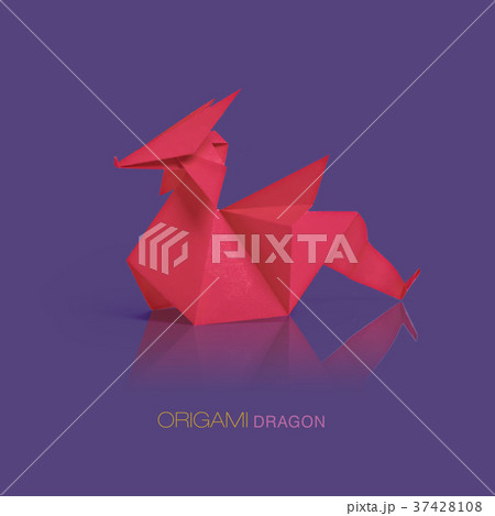 Origami red paper dragon 37428108