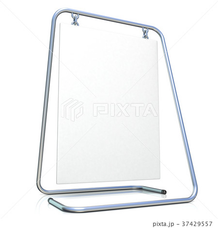 Metal advertising stand, with copy space board 3D 37429557