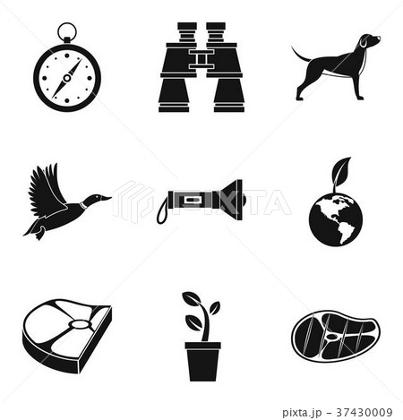 Fowl icons set, simple style 37430009