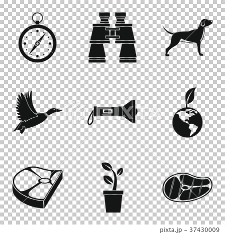 Fowl icons set, simple style 37430009