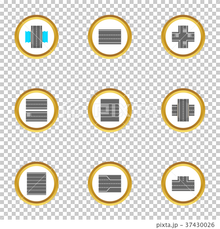 Road constructor icons set, cartoon style 37430026