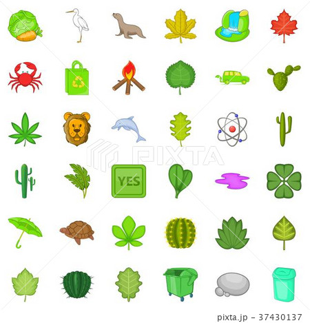 Water icons set, cartoon style 37430137
