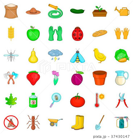 Storm icons set, cartoon style 37430147