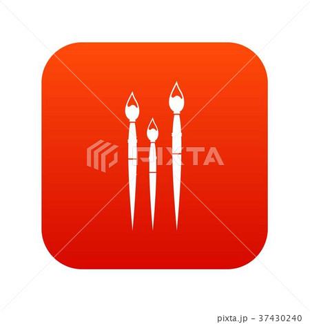 Three brushes for painting icon digital red Three brushes for painting icon digital red 37430240
