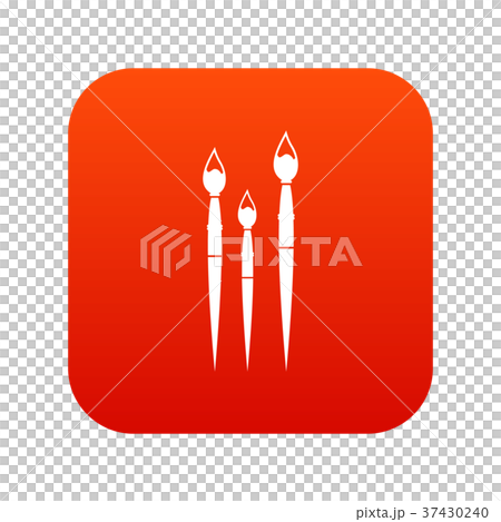 Three brushes for painting icon digital red Three brushes for painting icon digital red 37430240