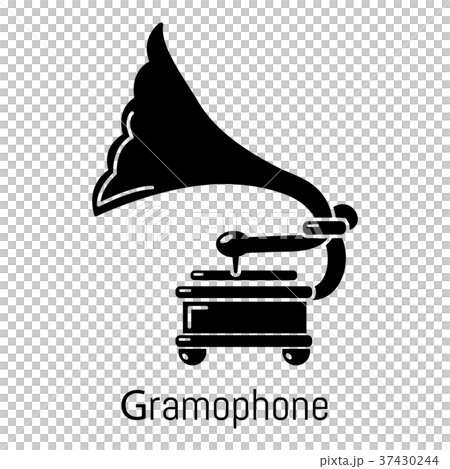 Gramophone Icon Simple Black Styleのイラスト素材