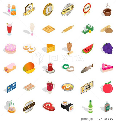 Meat icons set, isometric style Meat icons set, isometric style 37430335