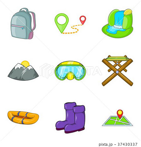 Gamekeeper icons set, cartoon style Gamekeeper icons set, cartoon style 37430337