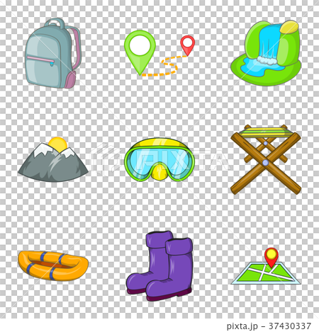 Gamekeeper icons set, cartoon style Gamekeeper icons set, cartoon style 37430337